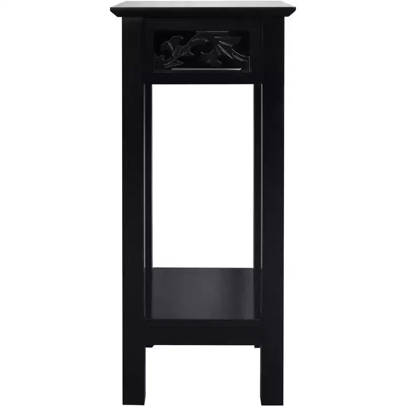 Table d'appoint/de chevet avec étagère de rangement pour plantes, 25,4 x 25,4 x 60,2 cm