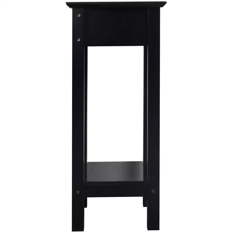 Table d'appoint/de chevet avec étagère de rangement pour plantes, 25,4 x 25,4 x 60,2 cm