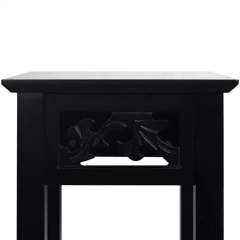 Table d'appoint/de chevet avec étagère de rangement pour plantes, 25,4 x 25,4 x 60,2 cm