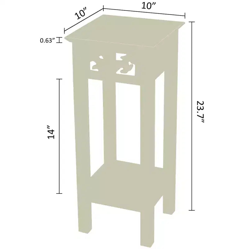Table d'appoint/de chevet avec étagère de rangement pour plantes, 25,4 x 25,4 x 60,2 cm