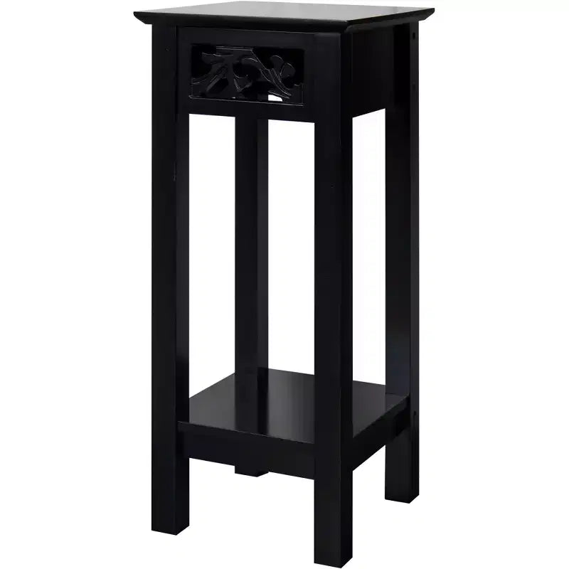 eHemco Plant Decorating Stand End Table Side Table with Storage Shelf, 10 by 10 by 23.7 Inches