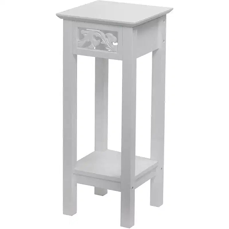 Table d'appoint/de chevet avec étagère de rangement pour plantes, 25,4 x 25,4 x 60,2 cm