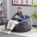 Pouf poire intérieur moderne et polyvalent en fausse fourrure avec dossier