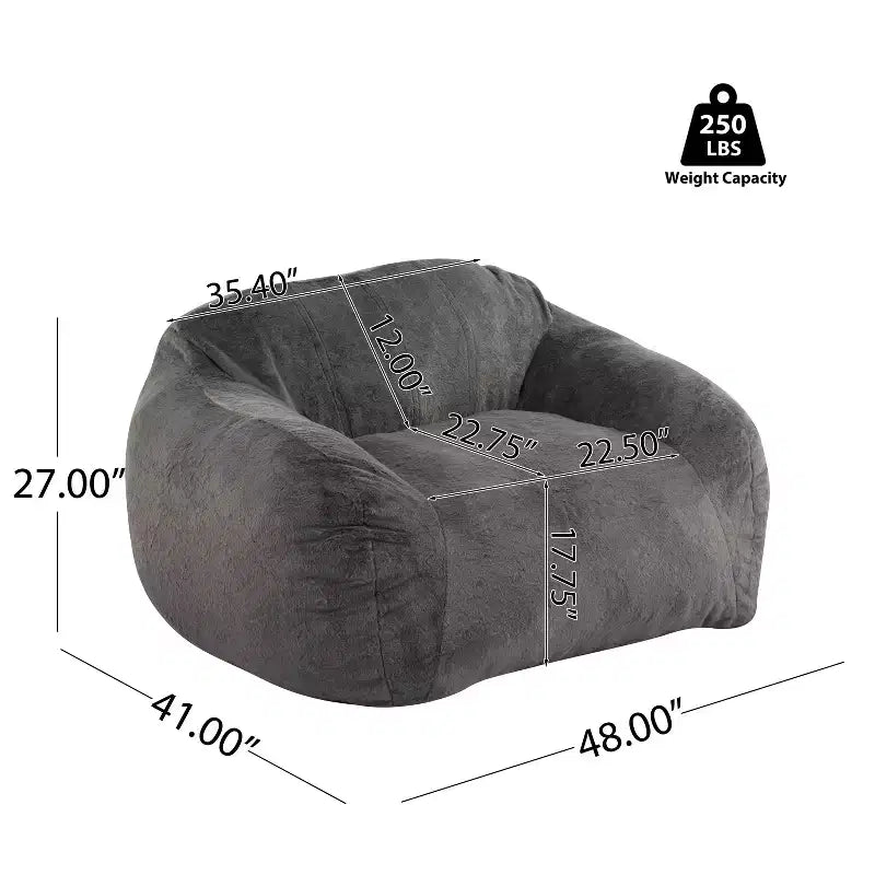 Pouf poire intérieur moderne et polyvalent en fausse fourrure avec dossier