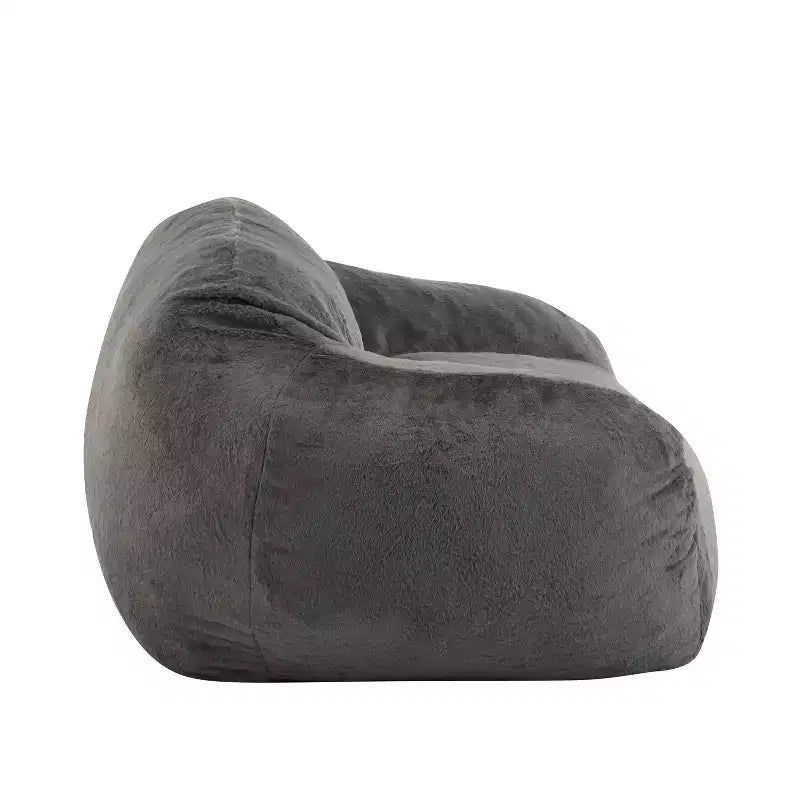 Pouf poire intérieur moderne et polyvalent en fausse fourrure avec dossier