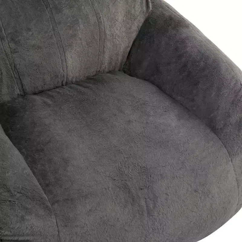 Pouf poire intérieur moderne et polyvalent en fausse fourrure avec dossier