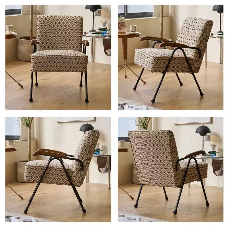 Fauteuil en tissu coloré à motifs - Chaise d'appoint moderne à dossier haut