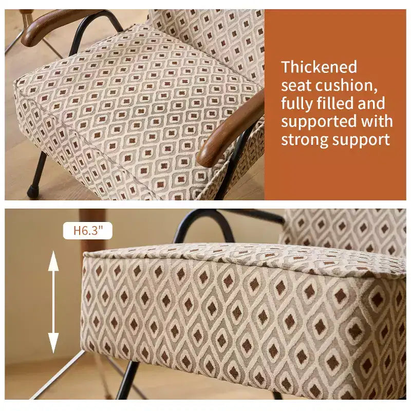 Fauteuil en tissu coloré à motifs - Chaise d'appoint moderne à dossier haut
