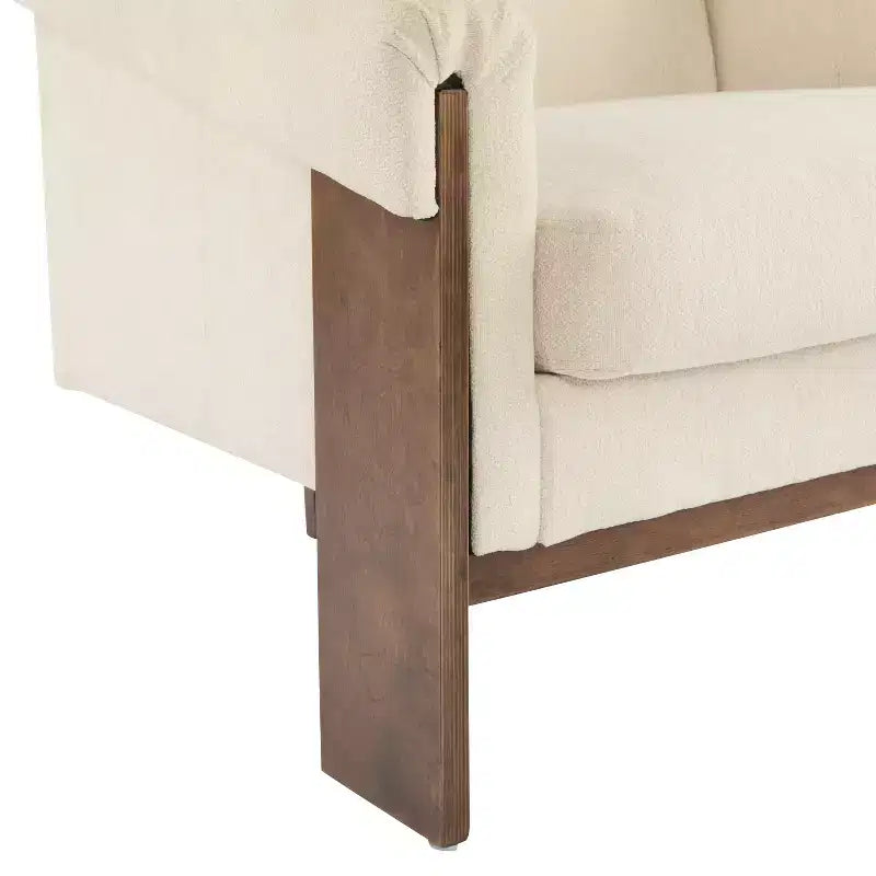Fauteuil d'appoint moderne 34 avec revêtement confortable, coussins profonds, bois massif, fauteuil du milieu du siècle pour salon, chambre, salle d'attente