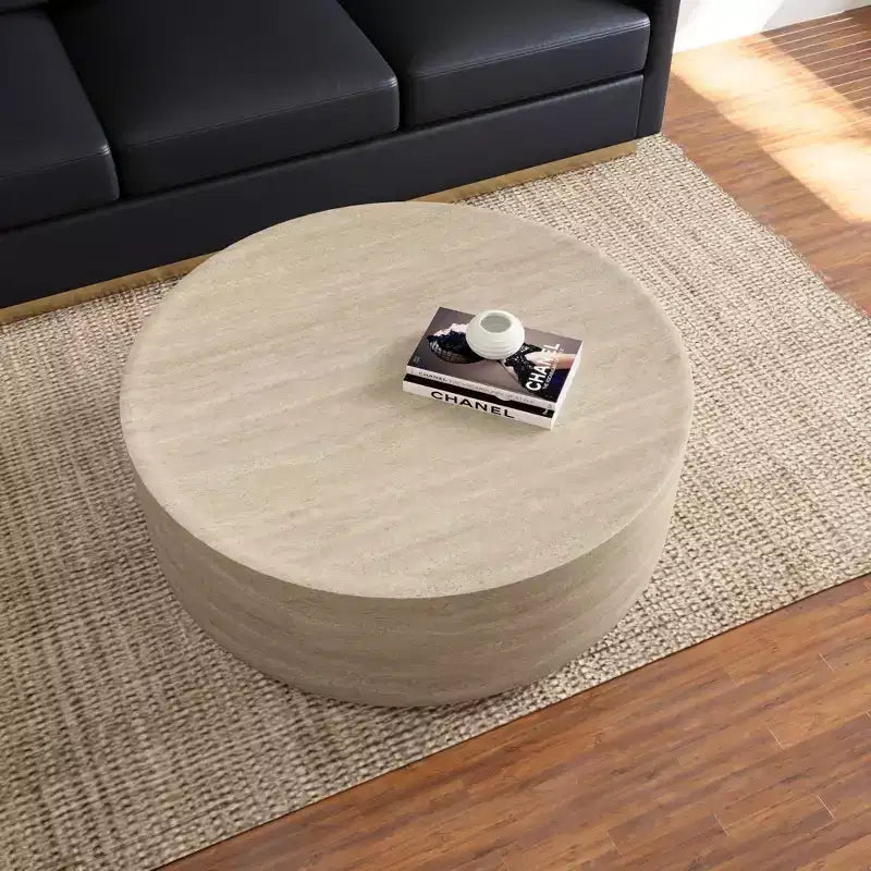 Table basse ronde - Table d'appoint décorative intérieure et extérieure pour salon, terrasse, balcon ou jardin, design moderne