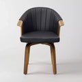 Art Leon Mid Century Modern Swivel Dining Chair with PU Leather and Poplar Legs