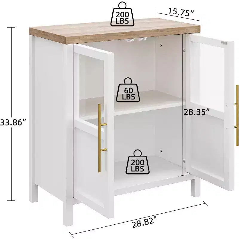 29 Buffet de Ferme : Meuble Vitrine avec Étagères Réglables, Rangement Étroit pour Cuisine, Salle à Manger et Petits Espaces (Finition Poire)