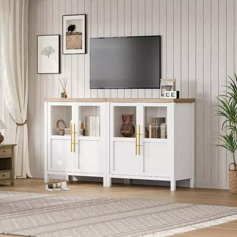 29 Buffet de Ferme : Meuble Vitrine avec Étagères Réglables, Rangement Étroit pour Cuisine, Salle à Manger et Petits Espaces (Finition Poire)