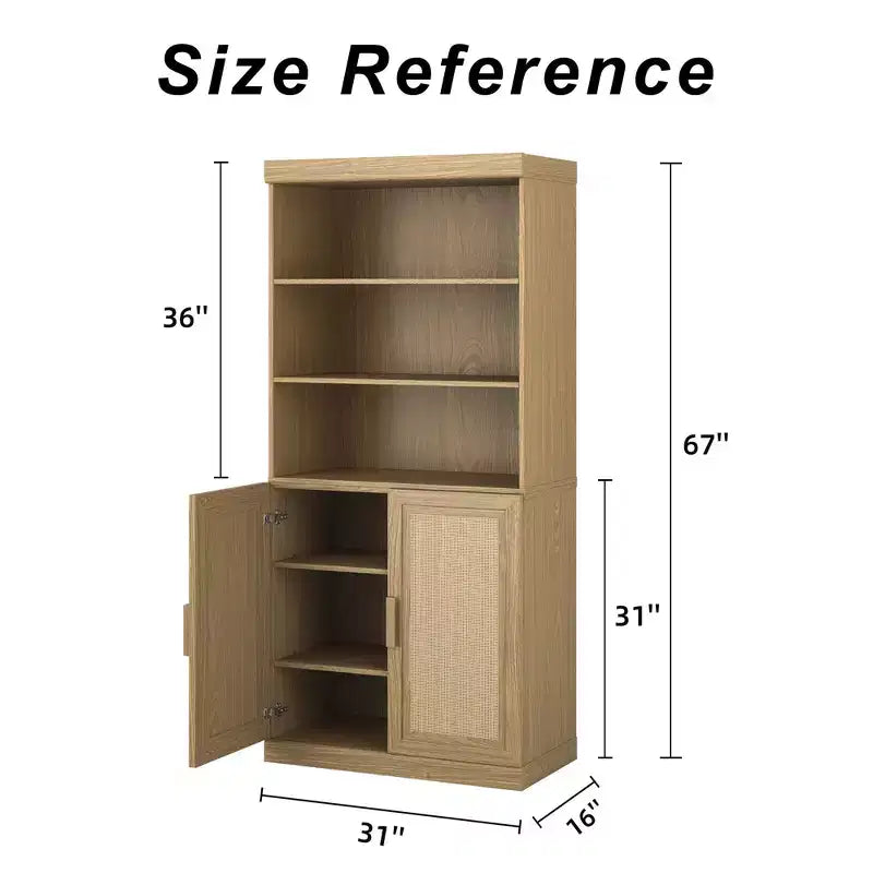 Meuble d'appoint en bois avec étagères réglables