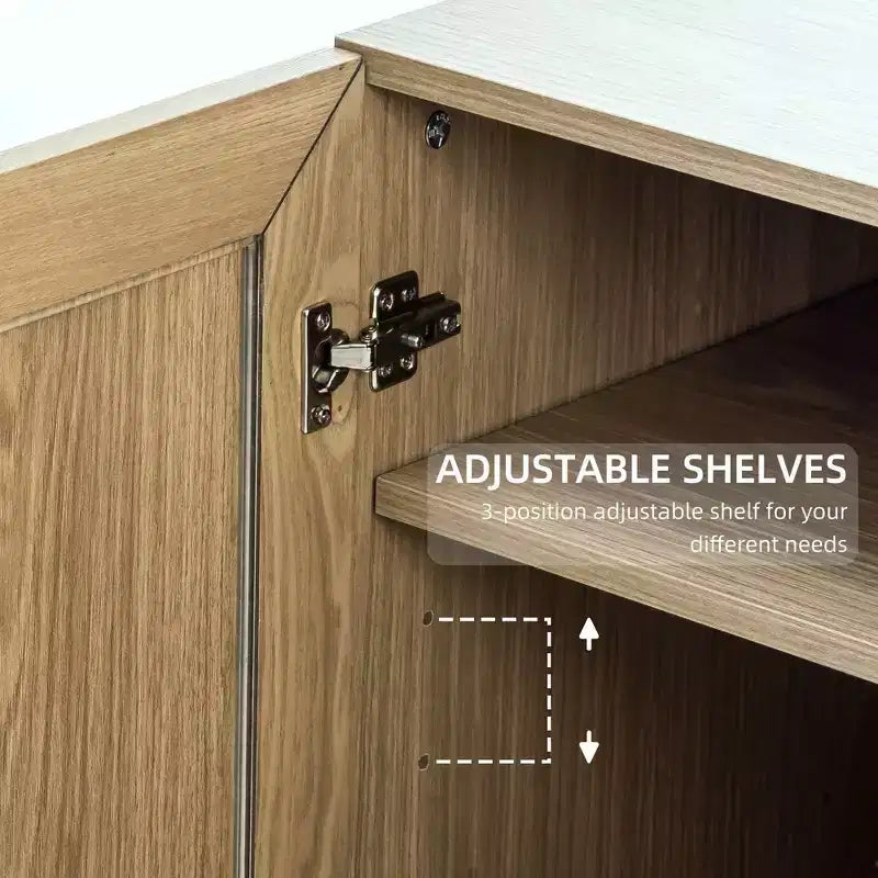 Meuble d'appoint en bois avec étagères réglables