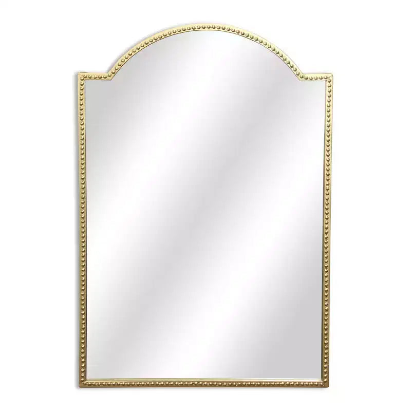 HomeRoots 32 Gold Metal Beaded Arch Accent Mirror