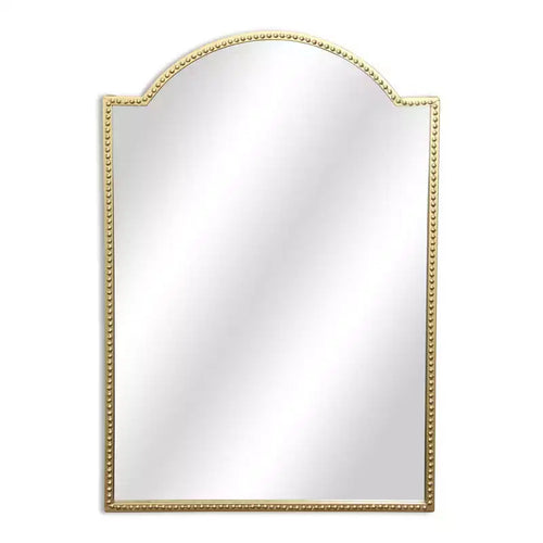 HomeRoots 32 Gold Metal Beaded Arch Accent Mirror