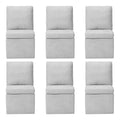 WestinTrends Soho Modern Upholstered Chenille Armless Dining Chairs With Casters (Set of 6), Light Gray