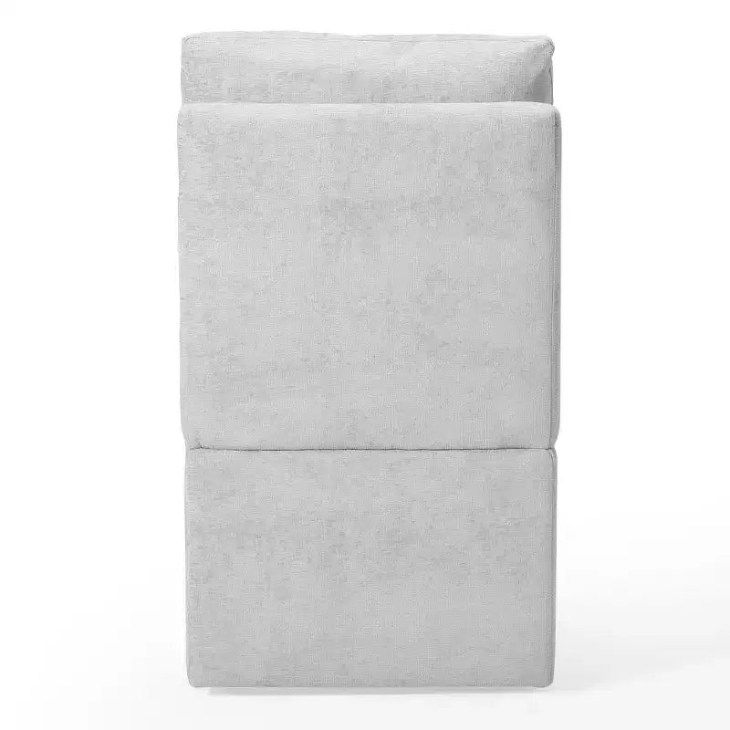 Chaises de salle à manger modernes sans accoudoirs en chenille rembourrée avec roulettes (lot de 6), Gris clair