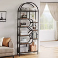 6-Tier Open Bookshelf, 81.7 Inch Arched Bookcase Display Racks with Open Storage Shelf, Metal Frame