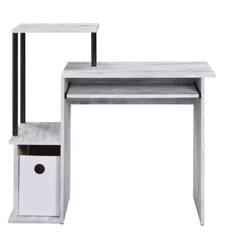 HomeRoots 37 Antiqued White Computer Desk