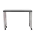 HomeRoots 39 Gray and Silver Wood and Stainless Steel Rolling Sled Writing Desk
