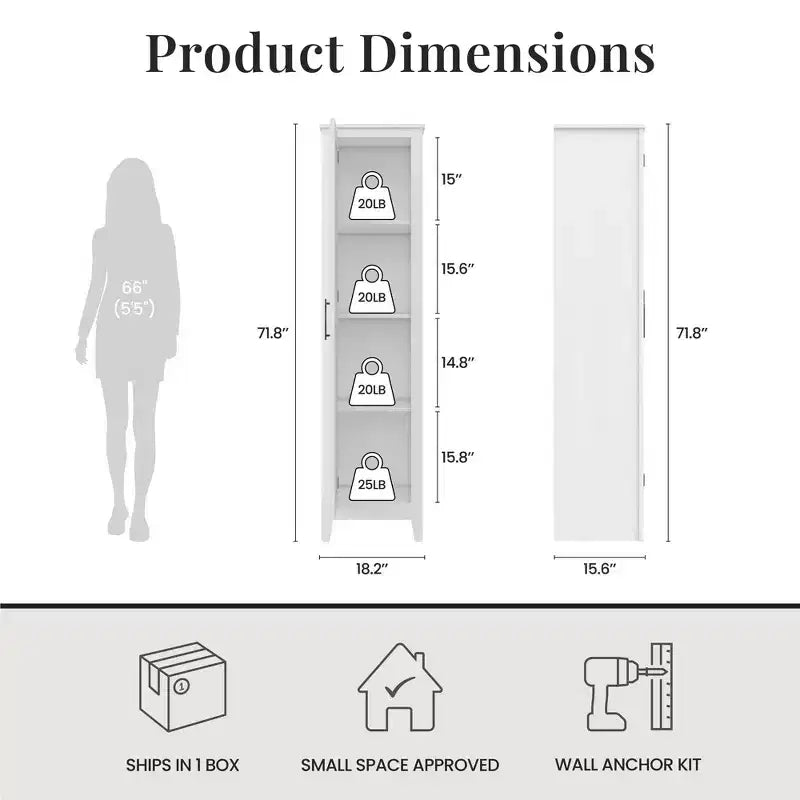 Armoire de rangement à porte unique style ferme