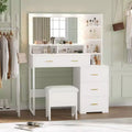 Vanity Desk Table with Chair, Mirror and 3 Modes Adjustable Brightness Lights, Makeup Vanity