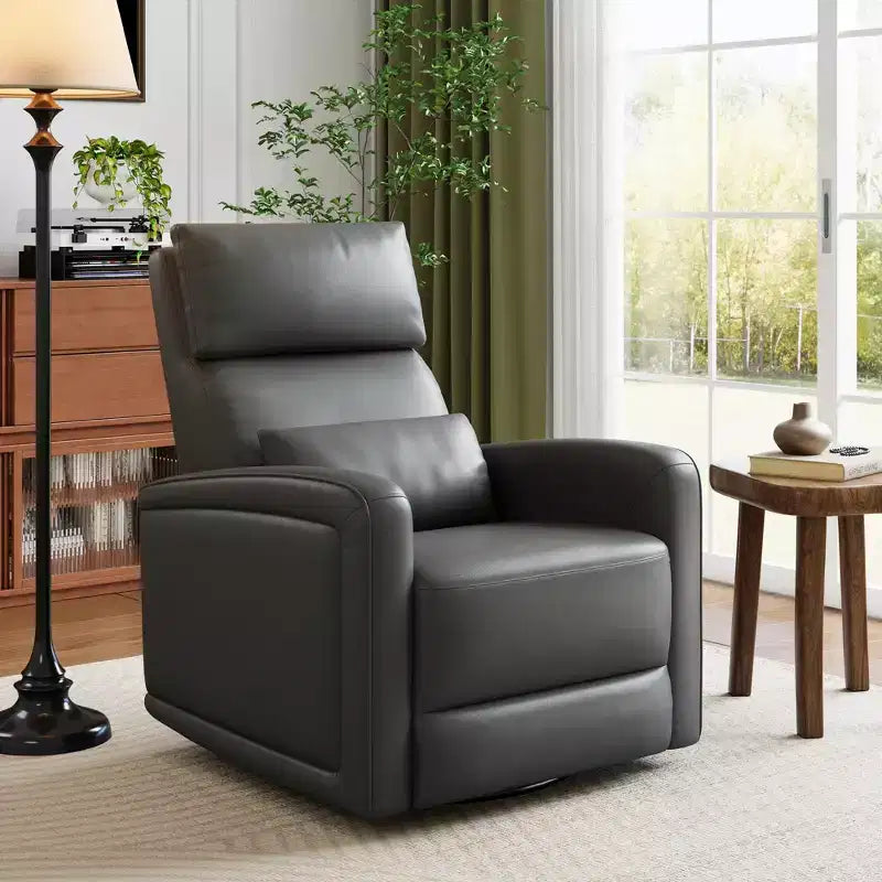 Fauteuil inclinable manuel, fauteuil à bascule pivotant à 360°, canapé simple en similicuir, fauteuil inclinable moderne à dossier haut, avec dossier ergonomique, pour salon