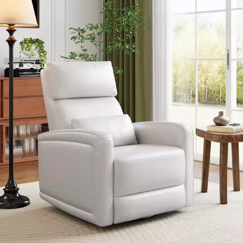 Fauteuil inclinable manuel, fauteuil à bascule pivotant à 360°, canapé simple en similicuir, fauteuil inclinable moderne à dossier haut, avec dossier ergonomique, pour salon