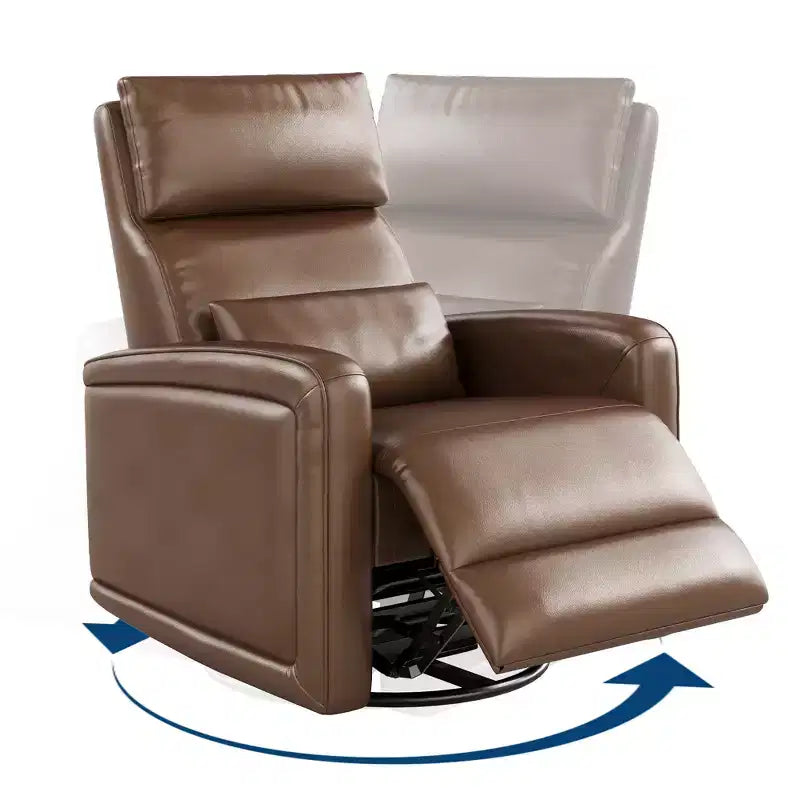 Fauteuil inclinable manuel, fauteuil à bascule pivotant à 360°, canapé simple en similicuir, fauteuil inclinable moderne à dossier haut, avec dossier ergonomique, pour salon