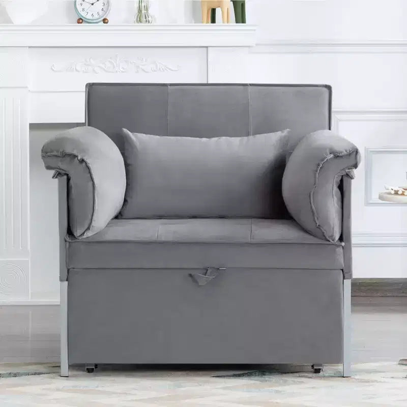34.3 Fauteuil de lit convertible en velours avec dossier réglable à 3 positions