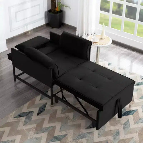 34.3 Fauteuil de lit convertible en velours avec dossier réglable à 3 positions
