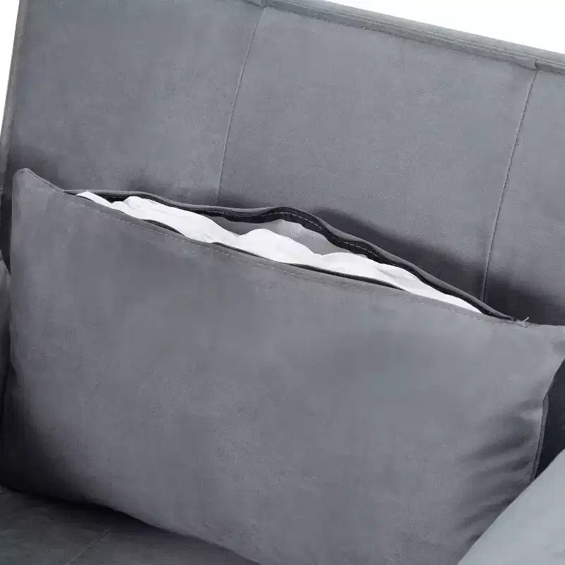 34.3 Fauteuil de lit convertible en velours avec dossier réglable à 3 positions