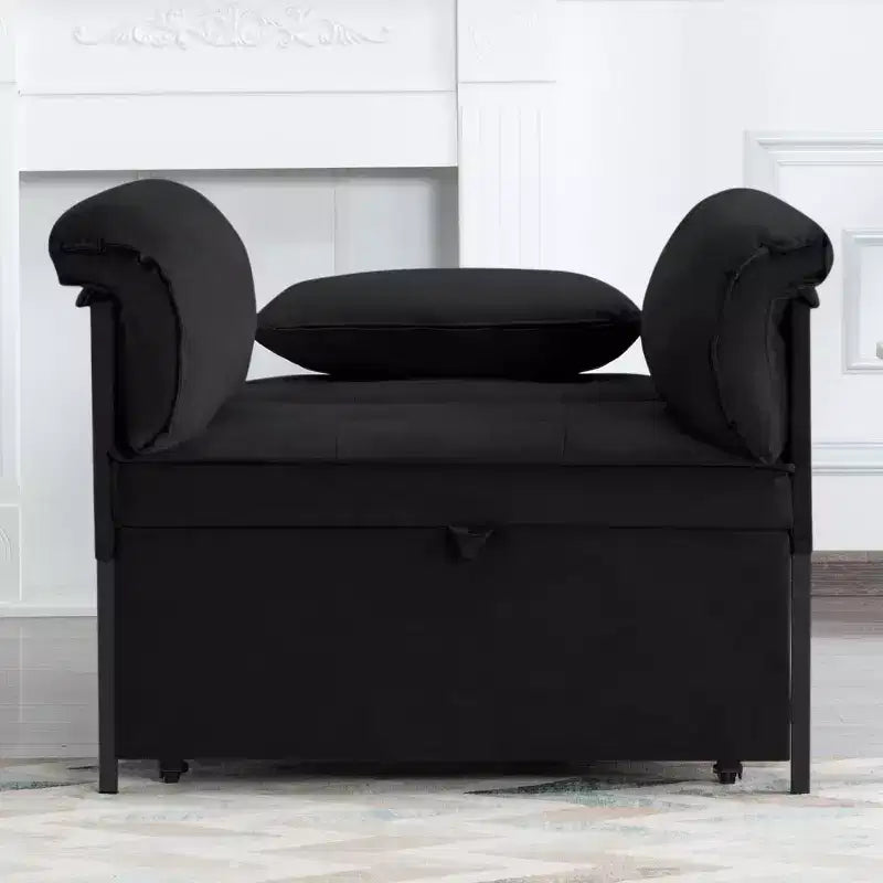 34.3 Fauteuil de lit convertible en velours avec dossier réglable à 3 positions