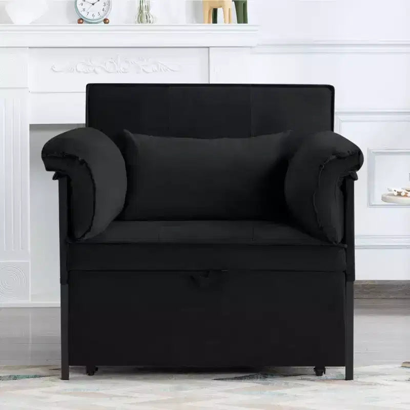 34.3 Fauteuil de lit convertible en velours avec dossier réglable à 3 positions