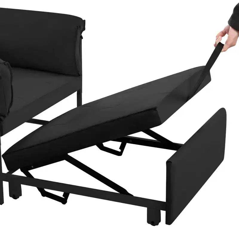 34.3 Fauteuil de lit convertible en velours avec dossier réglable à 3 positions