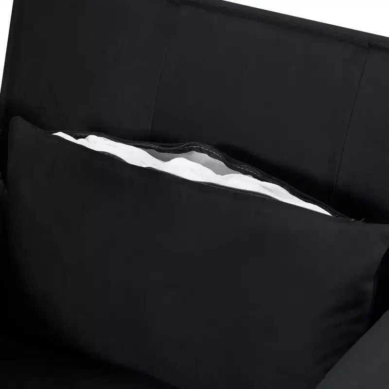 34.3 Fauteuil de lit convertible en velours avec dossier réglable à 3 positions