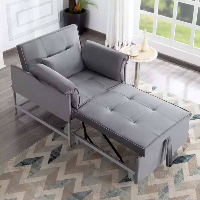 34.3 Fauteuil de lit convertible en velours avec dossier réglable à 3 positions