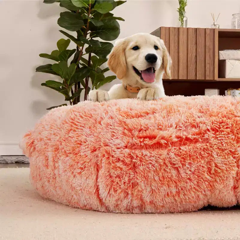 Lit Géant pour Humain, 180 cm, en Fausse Fourrure, Couchage Doux et Lavable avec Poignée et Housse Amovible, Lit Orthopédique pour Chien Humain