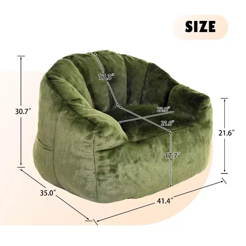 Fauteuil poire avec accoudoirs, rembourré en mousse haute densité. Canapé paresseux, chaise confortable pour adultes dans le salon ou la chambre à coucher pour la lecture.