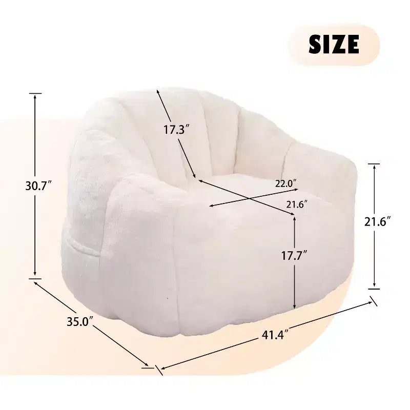 Fauteuil poire avec accoudoirs, rembourré en mousse haute densité. Canapé paresseux, chaise confortable pour adultes dans le salon ou la chambre à coucher pour la lecture.
