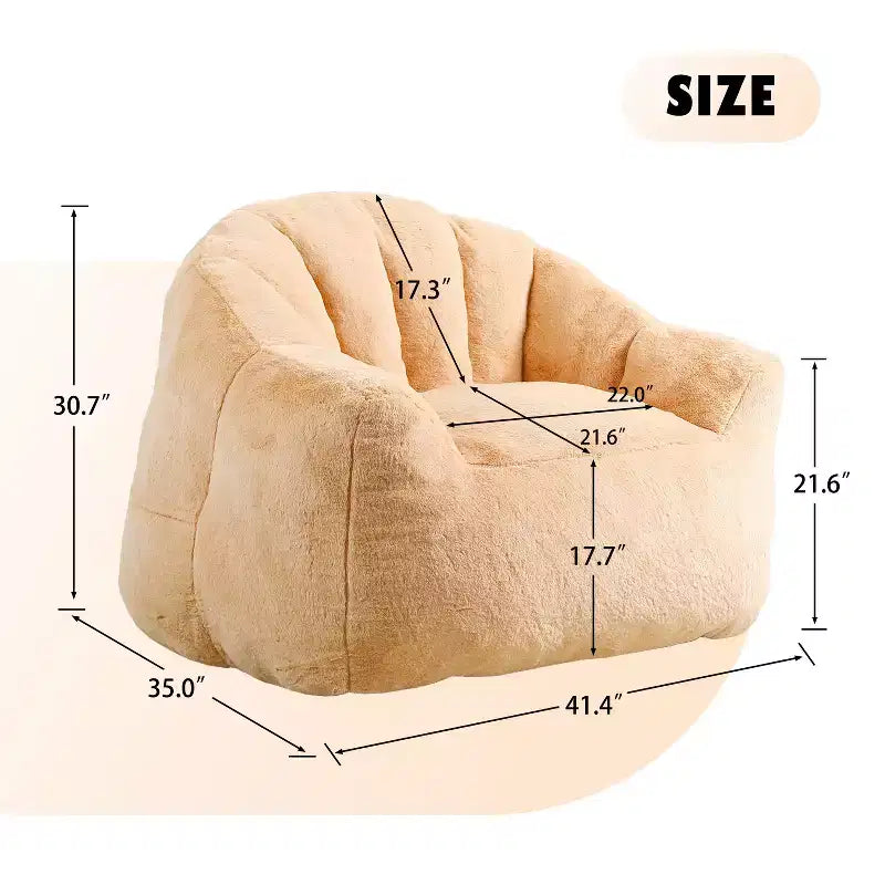 Fauteuil poire avec accoudoirs, rembourré en mousse haute densité. Canapé paresseux, chaise confortable pour adultes dans le salon ou la chambre à coucher pour la lecture.