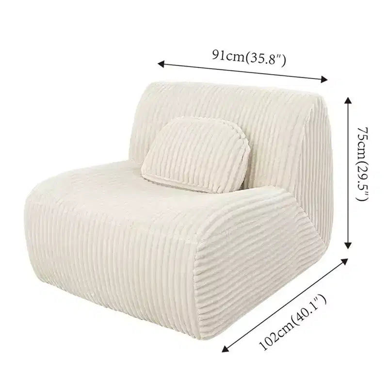 Canapé de salon beige 102x91x75cm, fauteuil moelleux et confortable en éponge pour salon et chambre