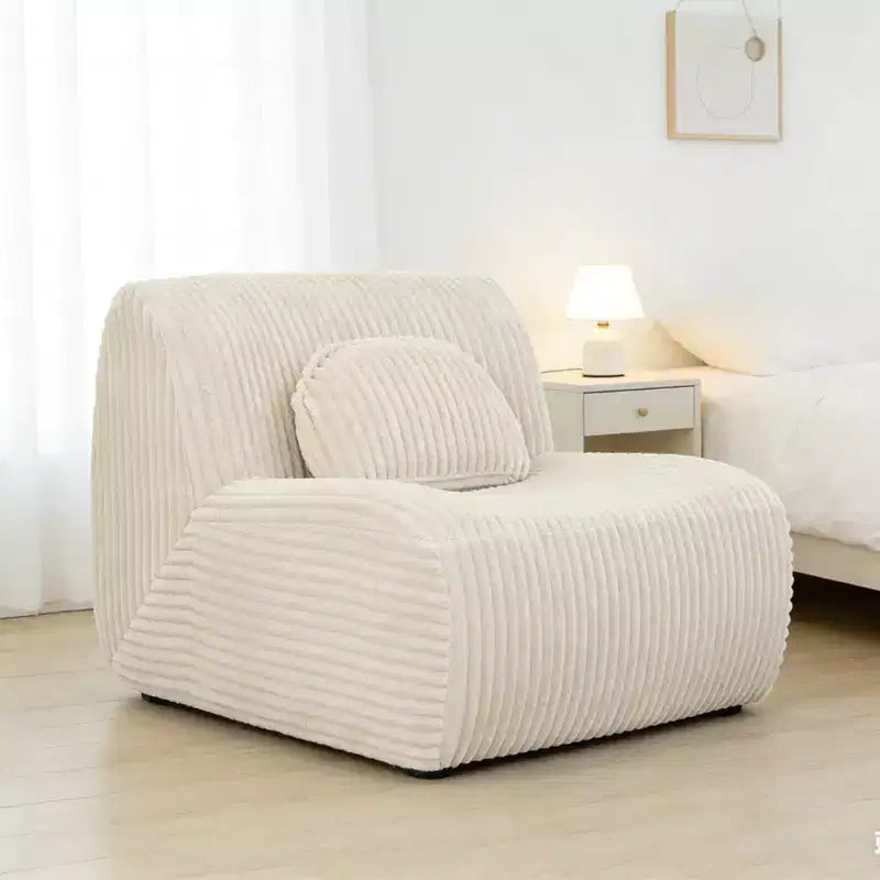 Canapé de salon beige 102x91x75cm, fauteuil moelleux et confortable en éponge pour salon et chambre
