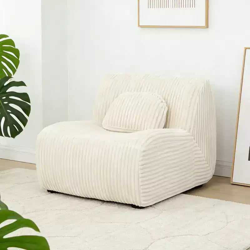 Canapé de salon beige 102x91x75cm, fauteuil moelleux et confortable en éponge pour salon et chambre