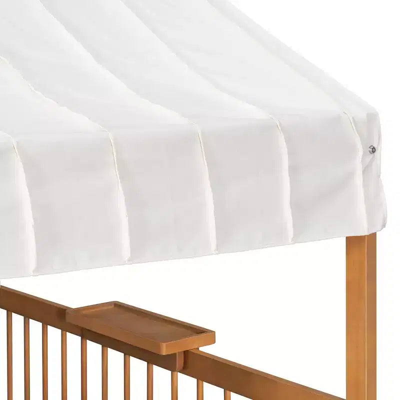Lit cabane complet avec 2 tiroirs, étagères de rangement éclairées, station de recharge, toit et barrières de sécurité