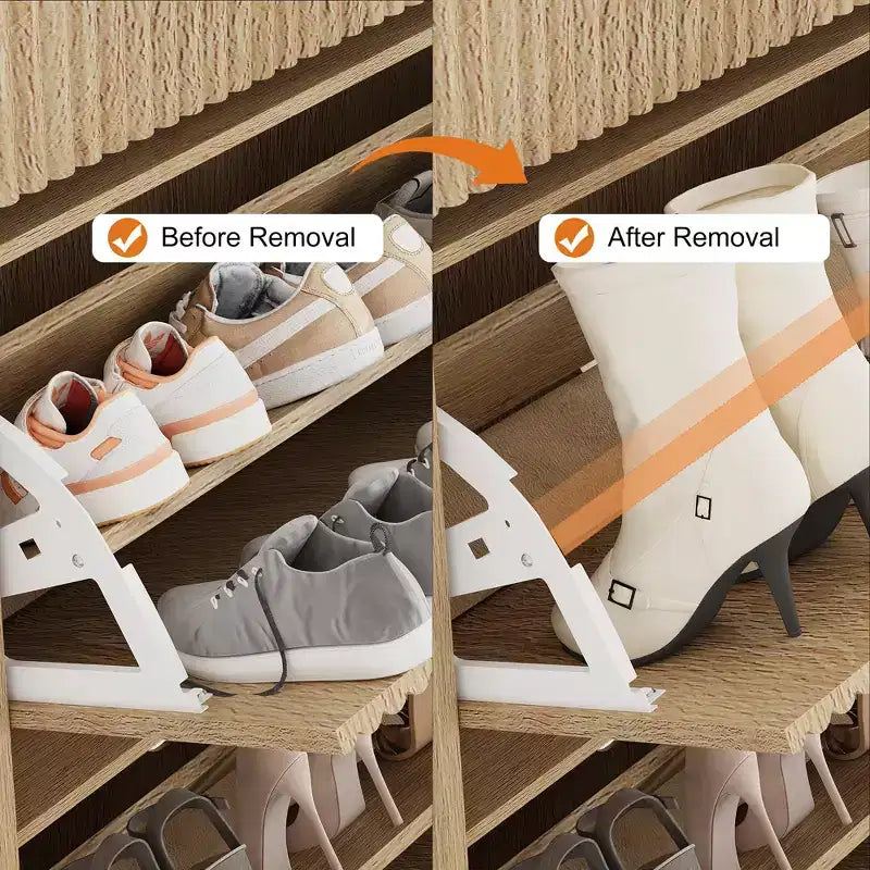 Meuble à chaussures avec 2 tiroirs basculants et 1 tiroir supérieur, organisateur de rangement étroit moderne avec étagères réglables et amovibles