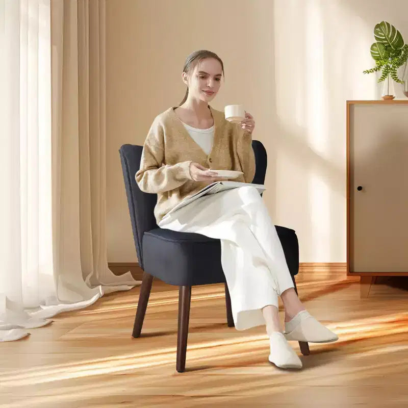 Ensemble de 2 fauteuils d'appoint modernes en velours, chaise de salon rembourrée douce avec pieds en bois, fauteuil de salon confortable sans accoudoirs pour salon/maquillage