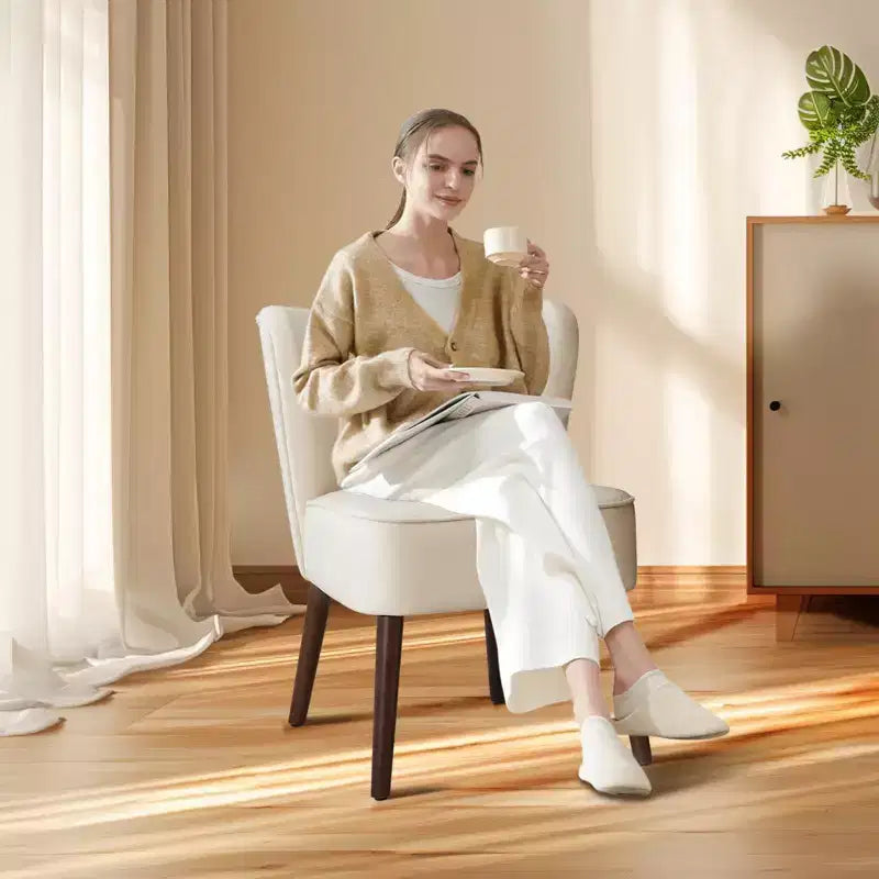 Ensemble de 2 fauteuils d'appoint modernes en velours, chaise de salon rembourrée douce avec pieds en bois, fauteuil de salon confortable sans accoudoirs pour salon/maquillage